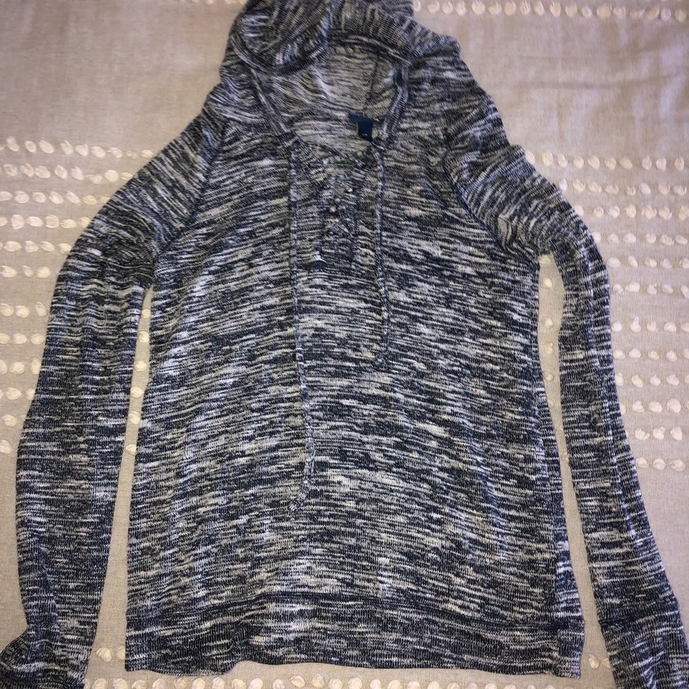 Light blue/white hooded long sleeve